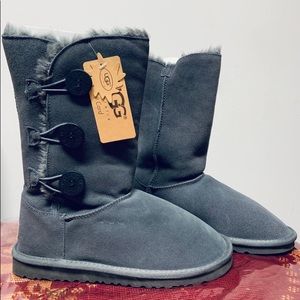 Grey Uggs with buttons